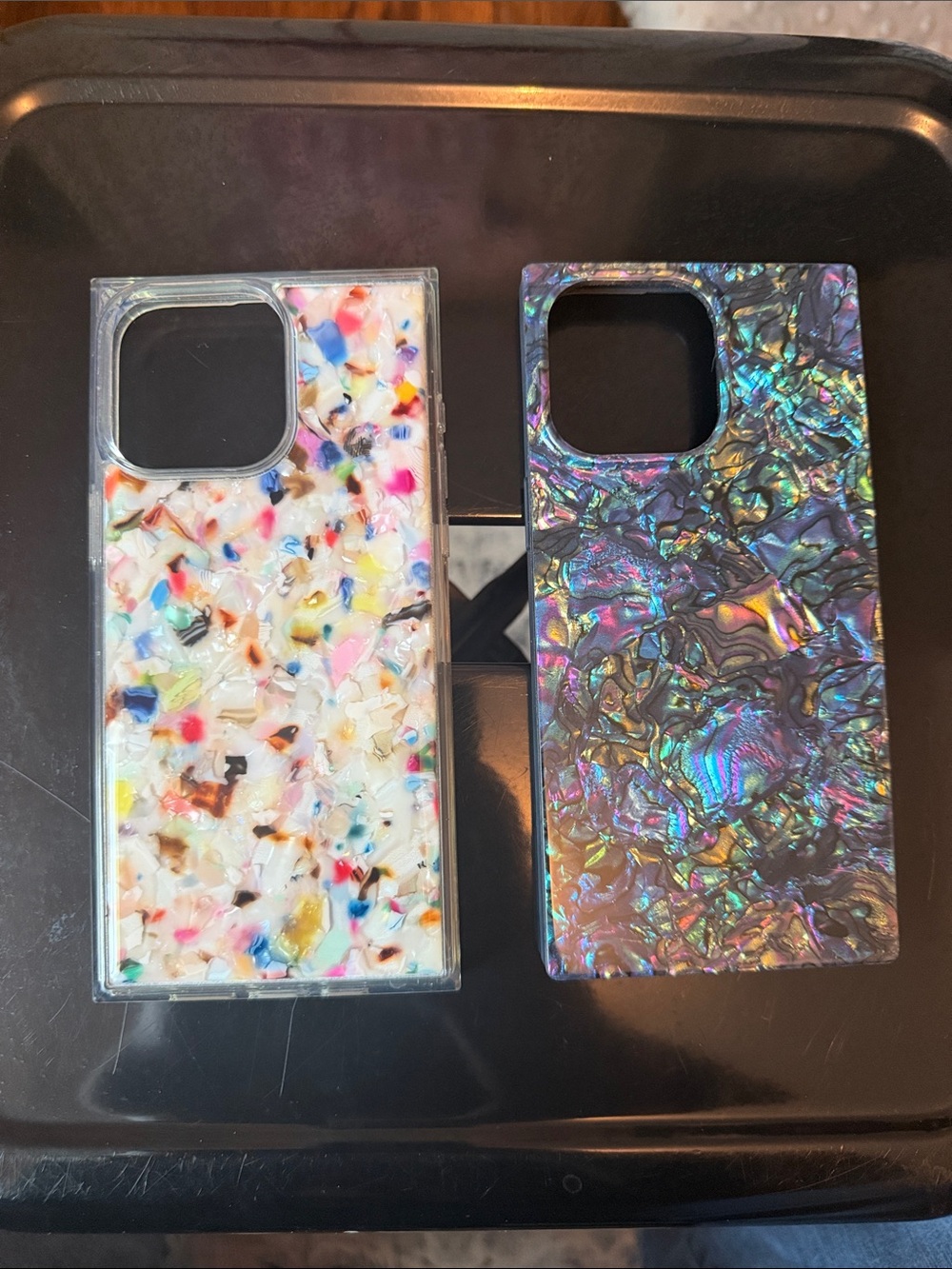 Iridescent and Multicolor Acrylic Phone Case Set - iPhone 15 Pro-Max